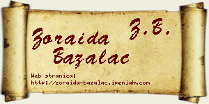 Zoraida Bažalac vizit kartica